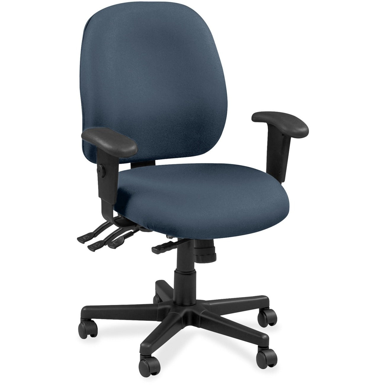 Eurotech 4x4 49802A Task Chair, Chesapeake Blue Fabric, 5-Star Base, Adjustable Seat, Back, and Arms, Waterfall Seat, 1 Each