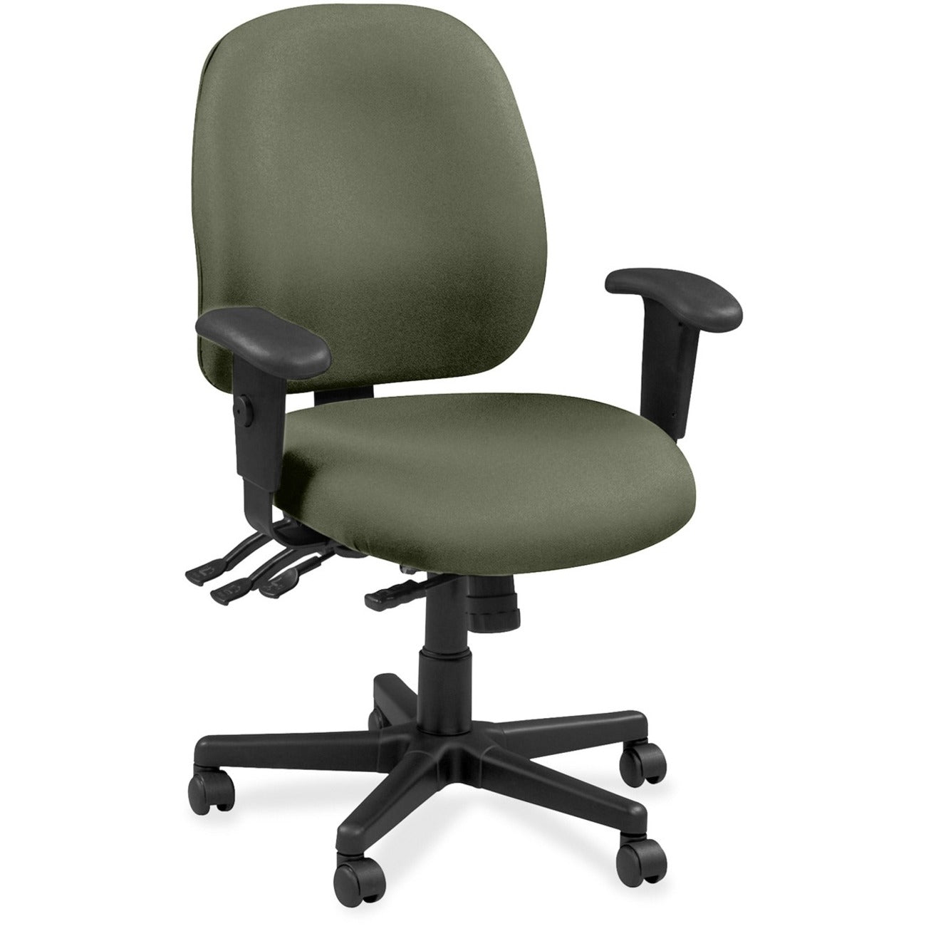 Eurotech 4x4 49802A Task Chair, Sage Fabric Seat and Back, 5-Star Base, Adjustable Arms and Back, Waterfall Seat, Shire Sage Color, 1 Each