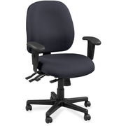 Eurotech 4x4 49802A Task Chair, Azurean Leather Seat and Back, 5-Star Base, Adjustable Arms and Back, Blue, 1 Each