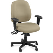Eurotech 4x4 49802A Task Chair, Leather Seat and Back, Pumice Color, 5-Star Base, Adjustable Arms and Back, 1 Each