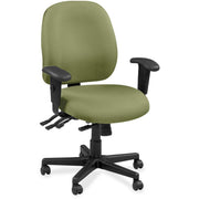 Eurotech 4x4 49802A Task Chair, Leather Seat and Back, Cress Color, 5-Star Base, Adjustable Arms and Back, Waterfall Seat, 1 Each