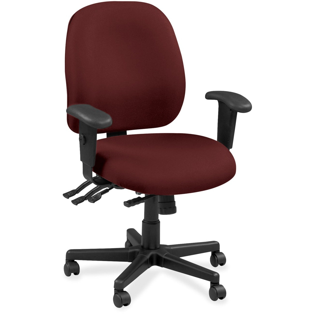 Eurotech 4x4 49802A Task Chair, Leather Seat and Back, Port Color, 5-Star Base, Adjustable Arms and Back, 1 Each