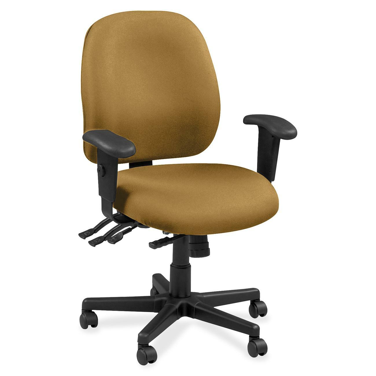 Eurotech 4x4 49802A Task Chair, Leather Seat and Back, Nugget Color, 5-Star Base, Adjustable Arms and Back, Canyon Nugget, 1 Each