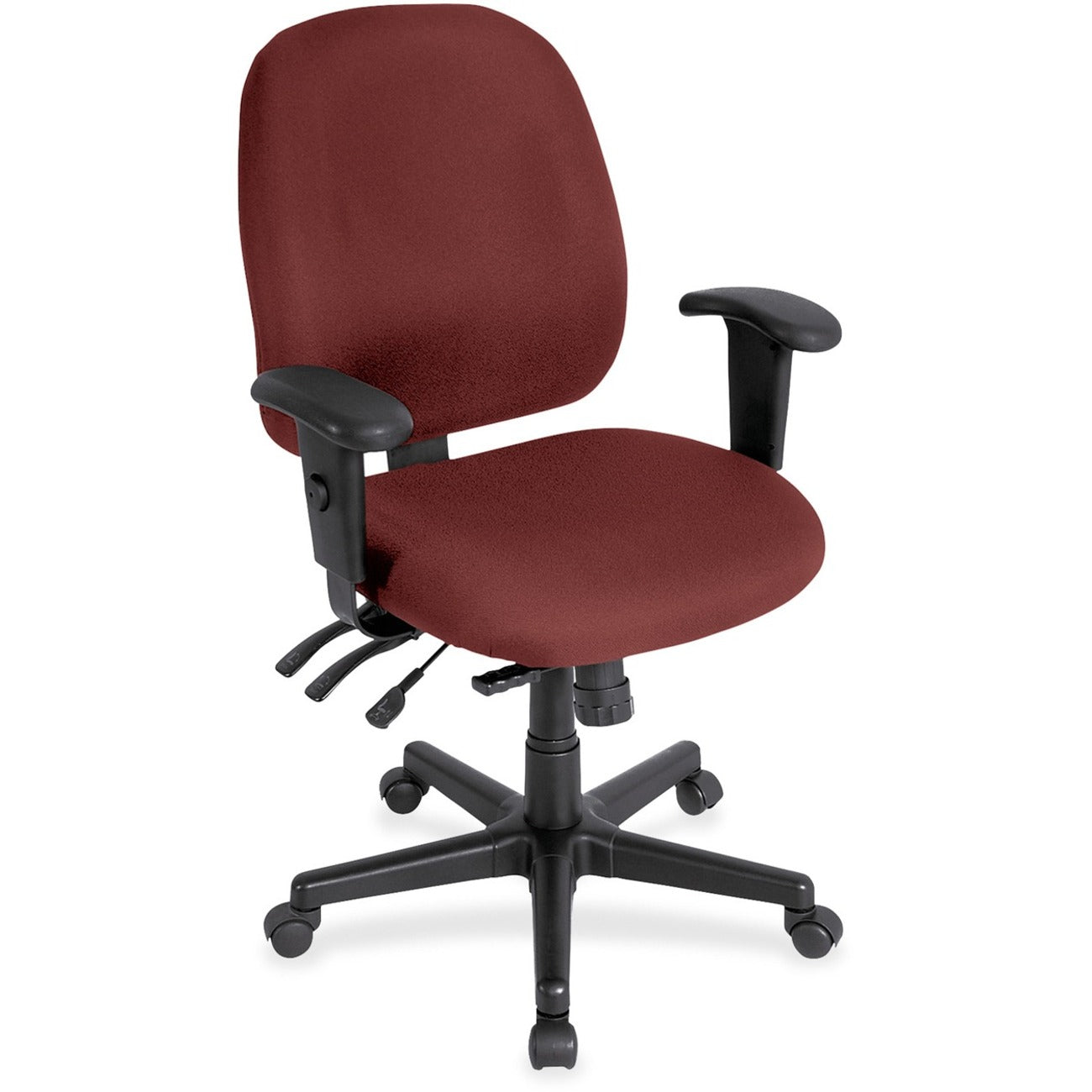 Eurotech 4x4 Task Chair, Carmine Fabric, 5-Star Base, Adjustable Arms and Back, Ergonomic Design, 1 Each