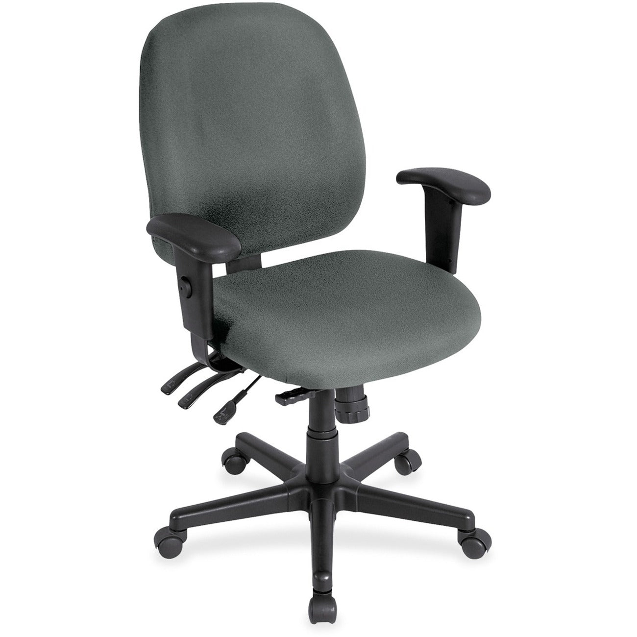 Eurotech 4x4 498SL Task Chair, Fog Fabric Seat and Back, 5-Star Base, Adjustable Arms and Back, Ergonomic Design, Expo Fog Color, 1 Each