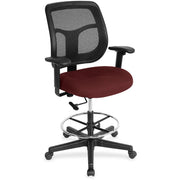 Eurotech Apollo DFT9800 Drafting Stool, Port Fabric Seat, Mesh Back, 5-Star Base, Adjustable Height, 1 Each