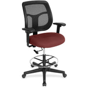 Eurotech Apollo DFT9800 Drafting Stool, Carmine Fabric Seat, Mesh Back, 5-Star Base, Adjustable Arms and Back, Height Adjustable, Includes 1 Stool