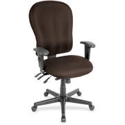 Eurotech 4x4xl High Back Task Chair - Fudge Seat Color - Fabric Seat Material - Fudge Back Color - Fabric Back Material - 5-star Base - Forte Fudge - 1 Each