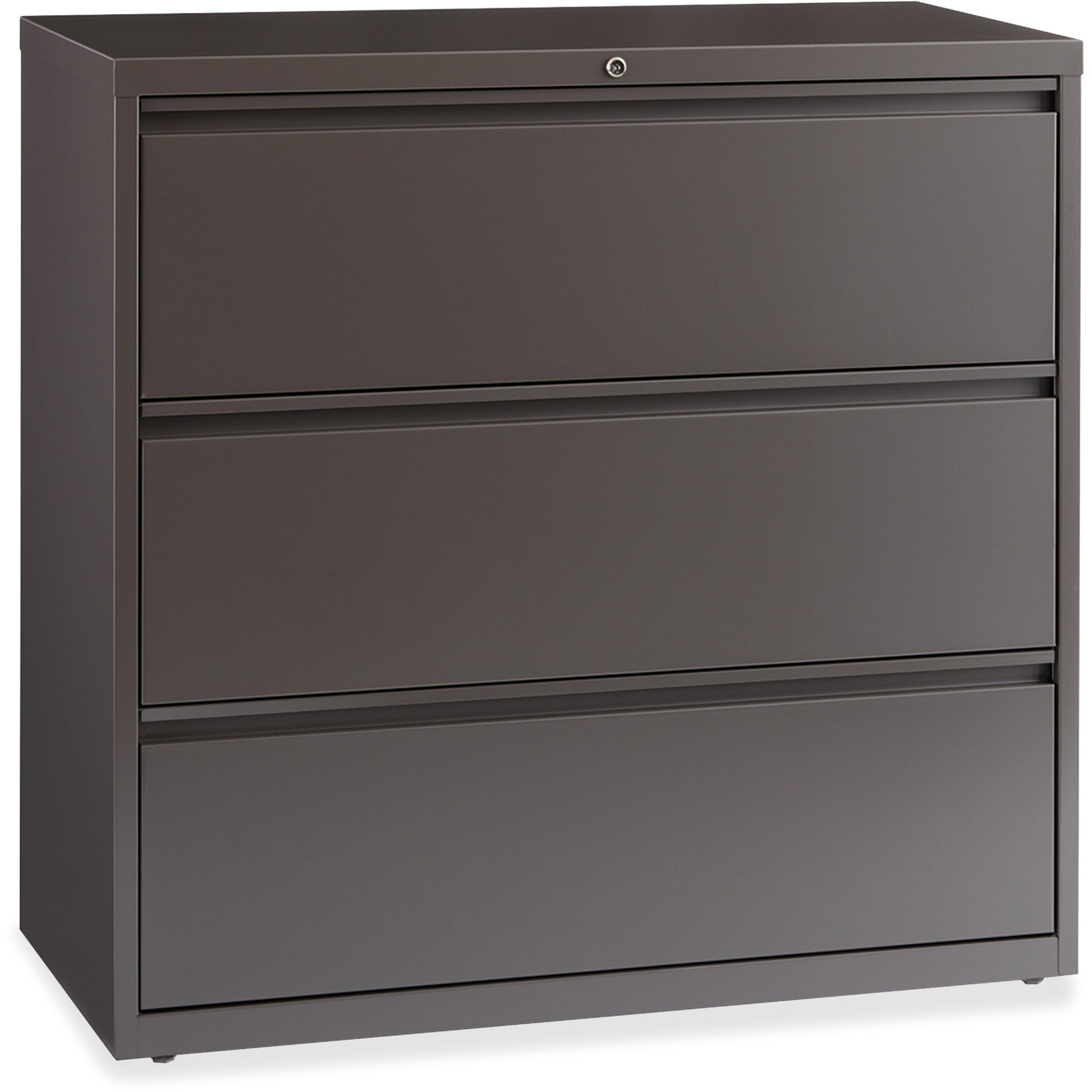 Lorell Fortress Series Lateral File, 3-Drawer, 42"W x 18.6"D x 40.3"H, Lateral, Steel, Medium Tone, 1 Each