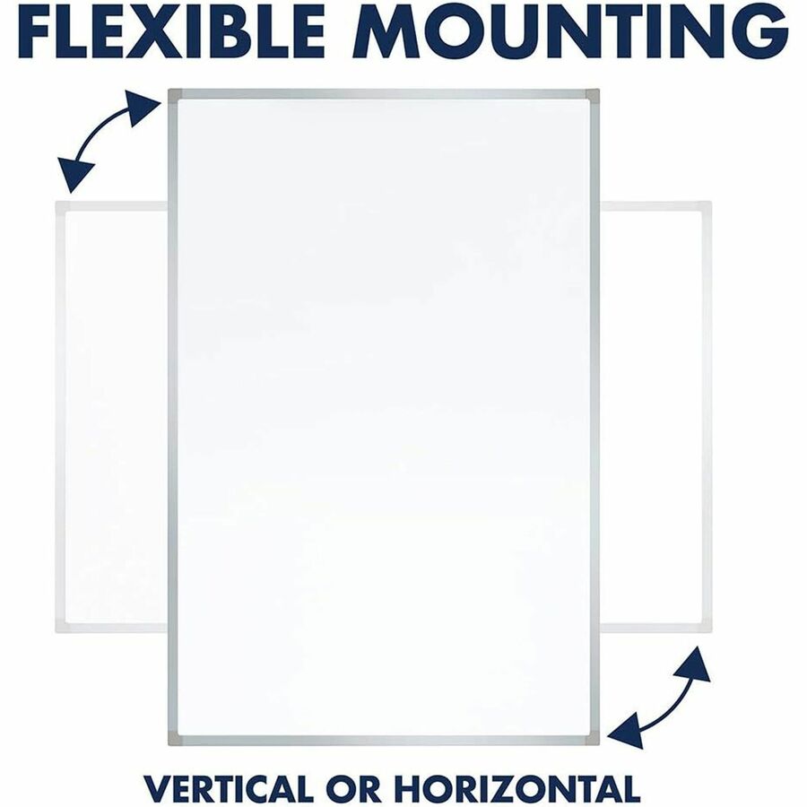 Mead Basic Dry-Erase Board - 72.6" (6.1 ft) Width x 48.6" (4.1 ft) Height - White Melamine Surface - Silver Aluminum Frame - Durable, Marker Tray - 1 Each