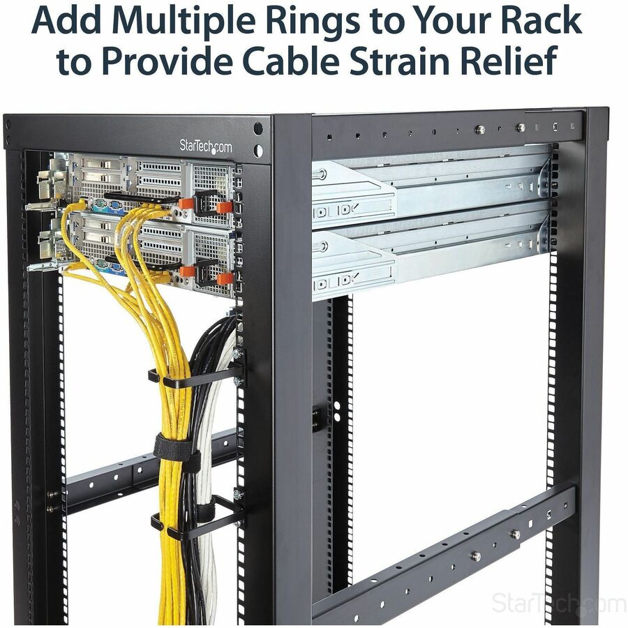 StarTech.com 1U Vertical Server Rack Cable Management D-Ring Hook - 2.2x3.9in (5.7x10cm)