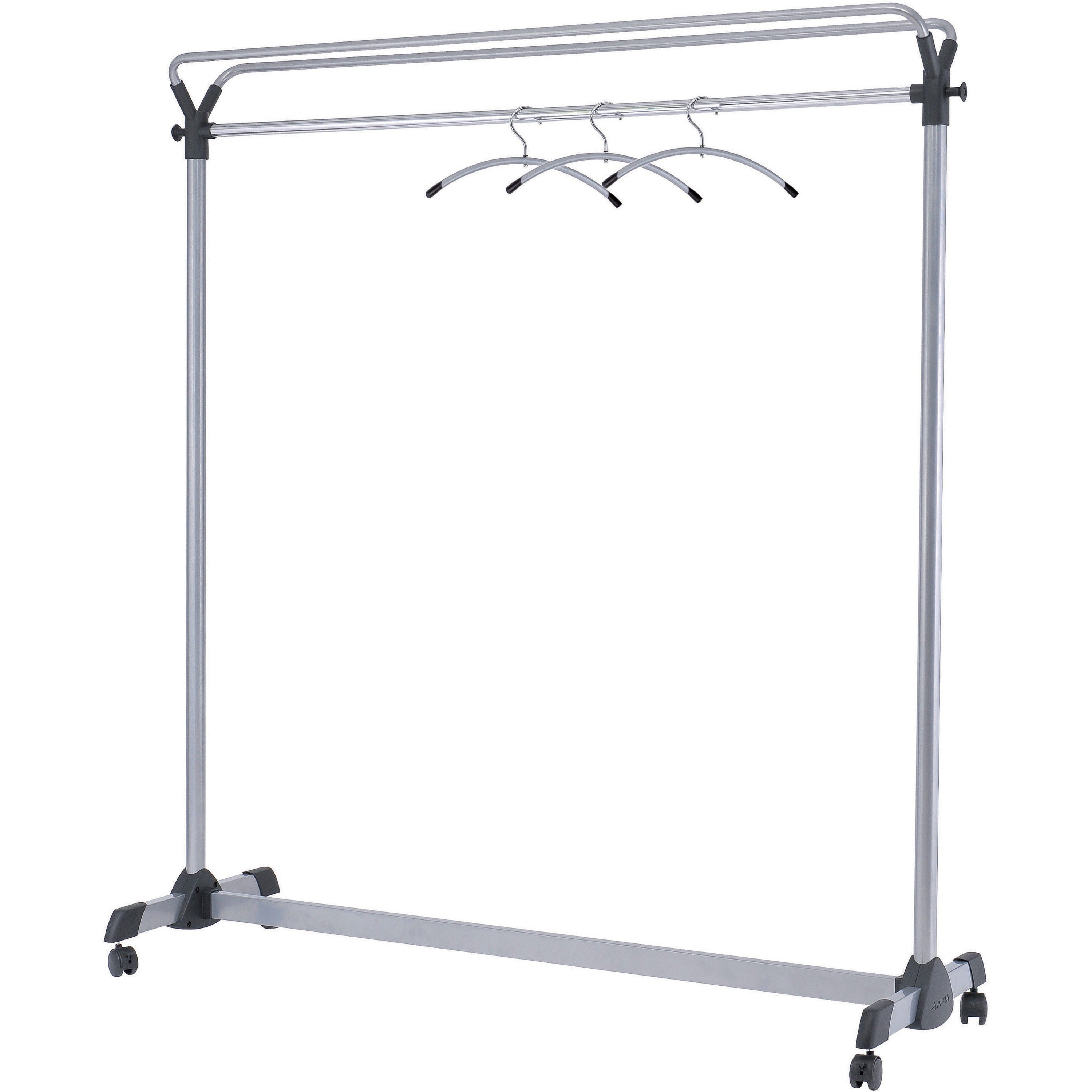 50 x Coat - 66.93" Height x 19.69" Width x 59.06" Length - Floor - Caster, Sturdy - Silver - Steel, Plastic - 1 Each