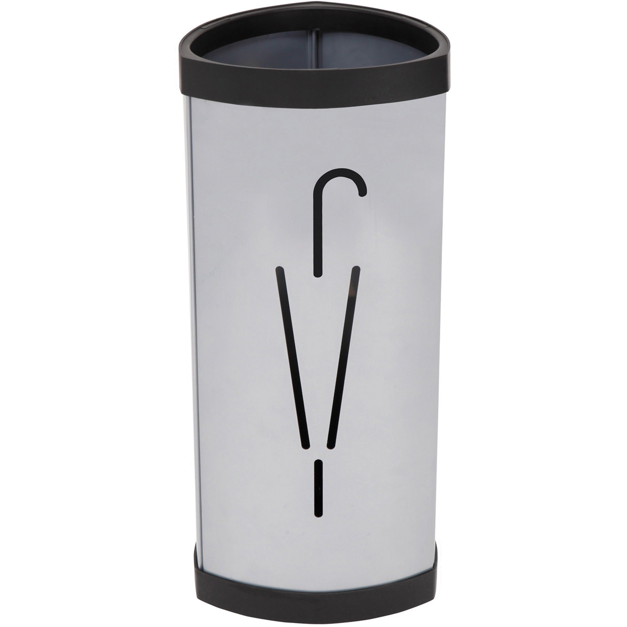 Alba Large Triangular Umbrella Stand - 25.4" Height x 6.1" Width x 13" Depth - Steel, ABS Plastic - Black, Gray - 1 Each