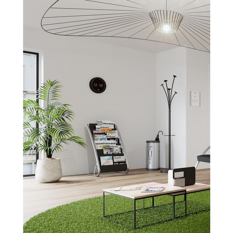 Alba Large Triangular Umbrella Stand - 25.4" Height x 6.1" Width x 13" Depth - Steel, ABS Plastic - Black, Gray - 1 Each