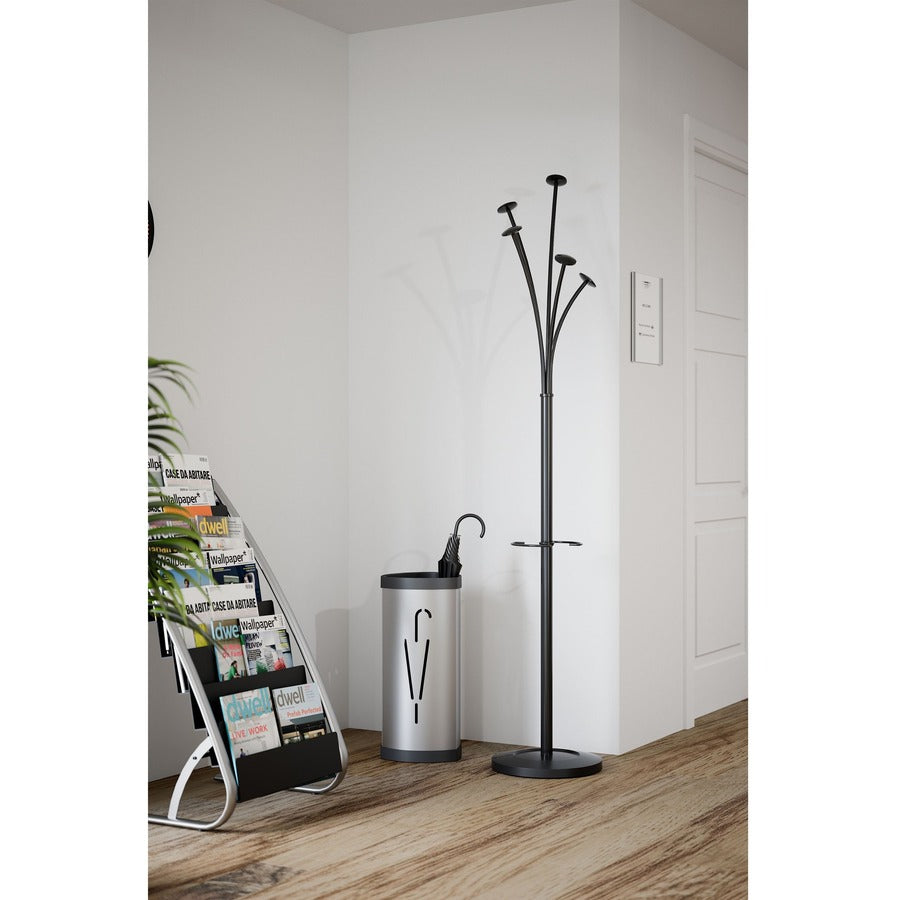Alba Large Triangular Umbrella Stand - 25.4" Height x 6.1" Width x 13" Depth - Steel, ABS Plastic - Black, Gray - 1 Each