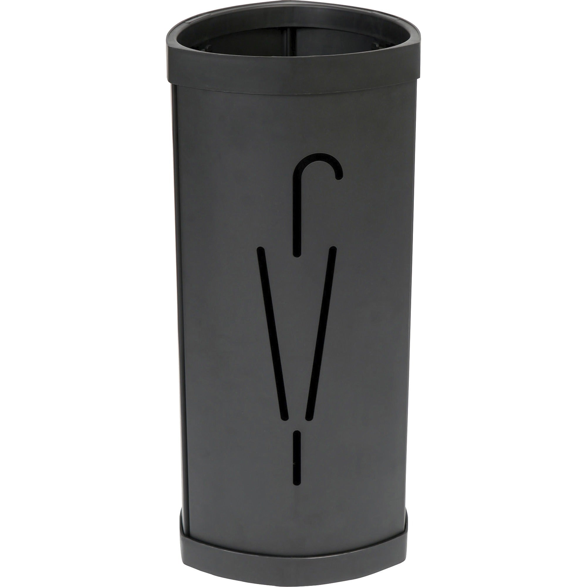 Alba Large Triangular Umbrella Stand - 25.4" Height x 6.1" Width x 13" Depth - Steel, ABS Plastic - Black - 1 Each