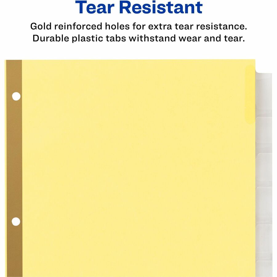 Avery Big Tab Insertable Dividers, 192 Dividers, 8 Tabs per Set, 8.5" x 11", Buff, Clear Plastic/Paper Tabs, 3-Hole Punched, 1 Box