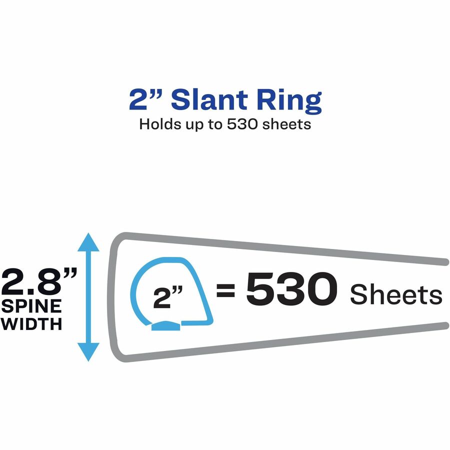 Avery&reg; Heavy-Duty View 3 Ring Binder, 2" Slant Rings, Holds 11" x 17" Paper, 1 White Binder (72126)