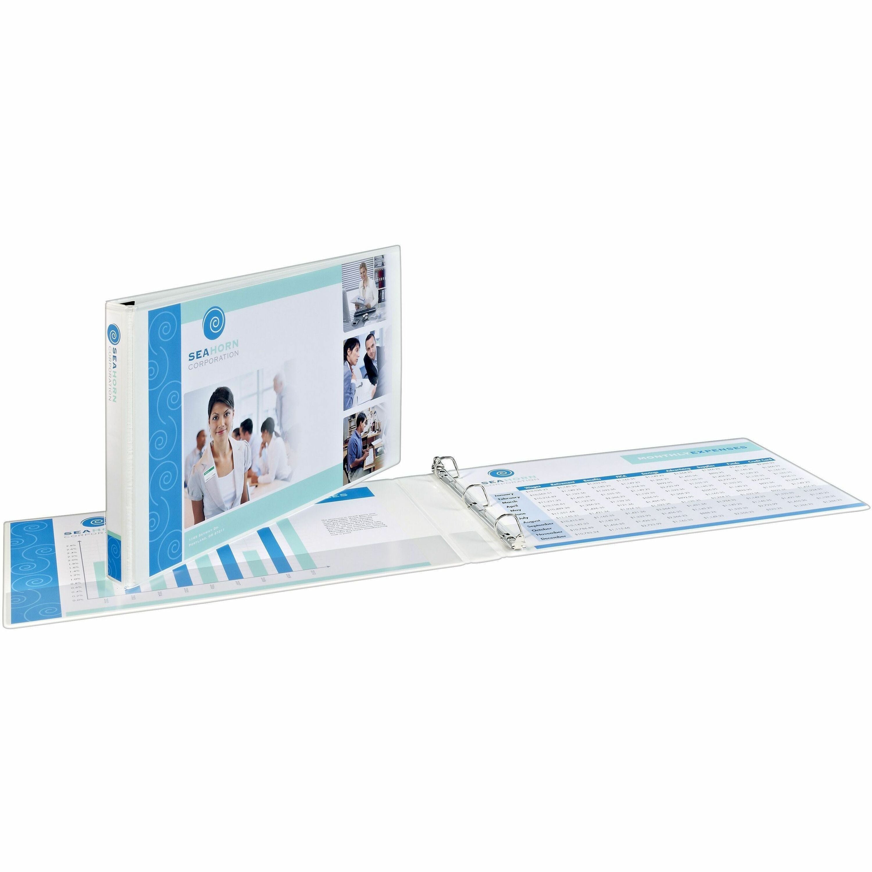 Avery&reg; Heavy-Duty View 3 Ring Binder, 3" Slant Rings, Holds 11" x 17" Paper, 1 White Binder (72127)