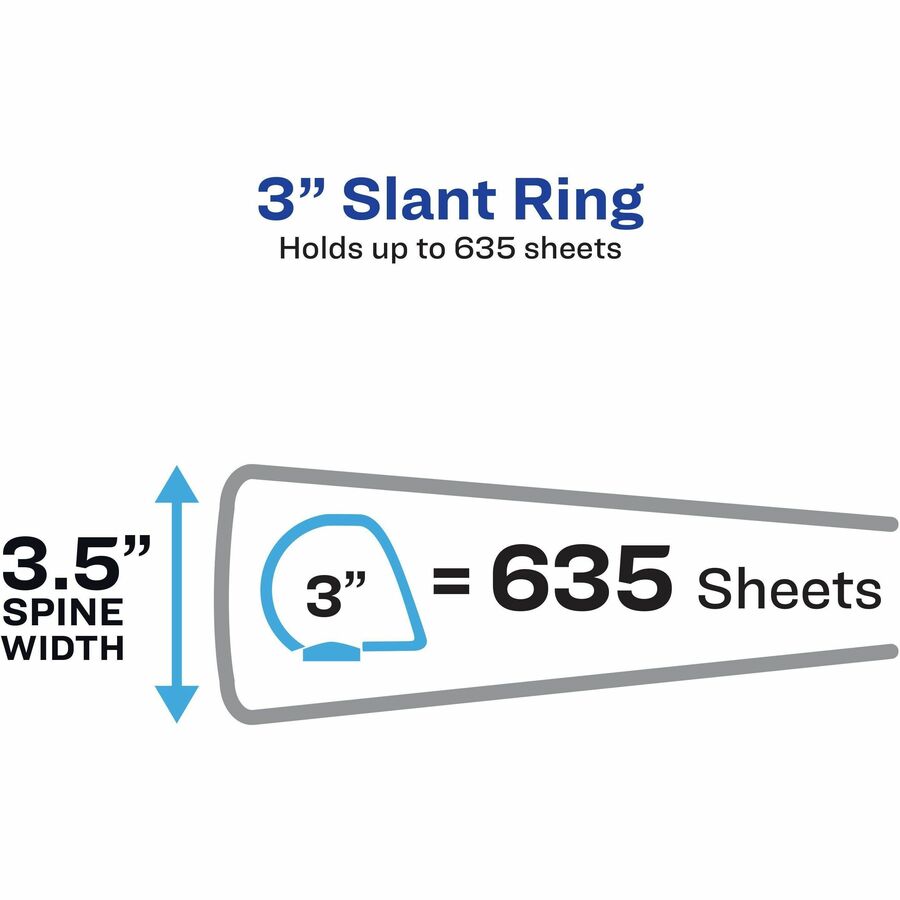Avery&reg; Heavy-Duty View 3 Ring Binder, 3" Slant Rings, Holds 11" x 17" Paper, 1 White Binder (72127)