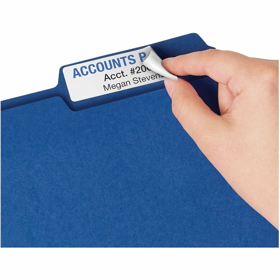 15/16" Width x 3 7/16" Length - Removable Adhesive - Rectangle - Inkjet, Laser - Matte - White - Paper - Jam Resistant, PVC-free, Removable, Reusable, Stick & Stay - 18 / Sheet - 25 Total Sheets - 450 Total Label(s) - 450 / Pack