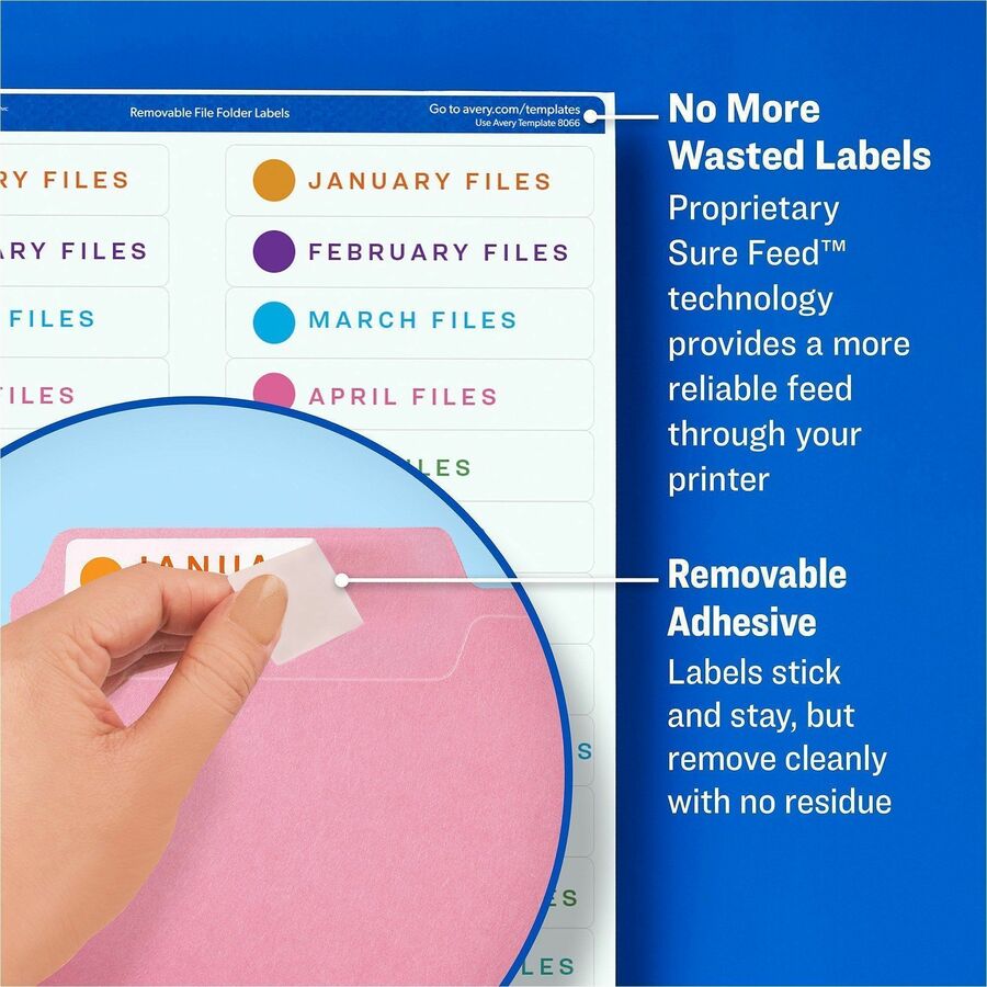 15/16" Width x 3 7/16" Length - Removable Adhesive - Rectangle - Inkjet, Laser - Matte - White - Paper - Jam Resistant, PVC-free, Removable, Reusable, Stick & Stay - 18 / Sheet - 25 Total Sheets - 450 Total Label(s) - 450 / Pack