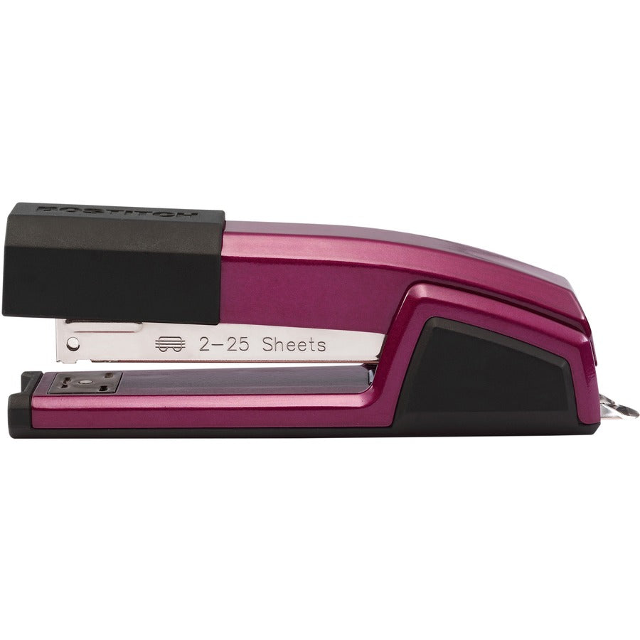 Bostitch Epic Antimicrobial Office Stapler - Staples Upto 25 Sheet - Holds Upto 210 Staple - Full Strip - Magenta - Rubber, Rubber, Metal - 1 Each