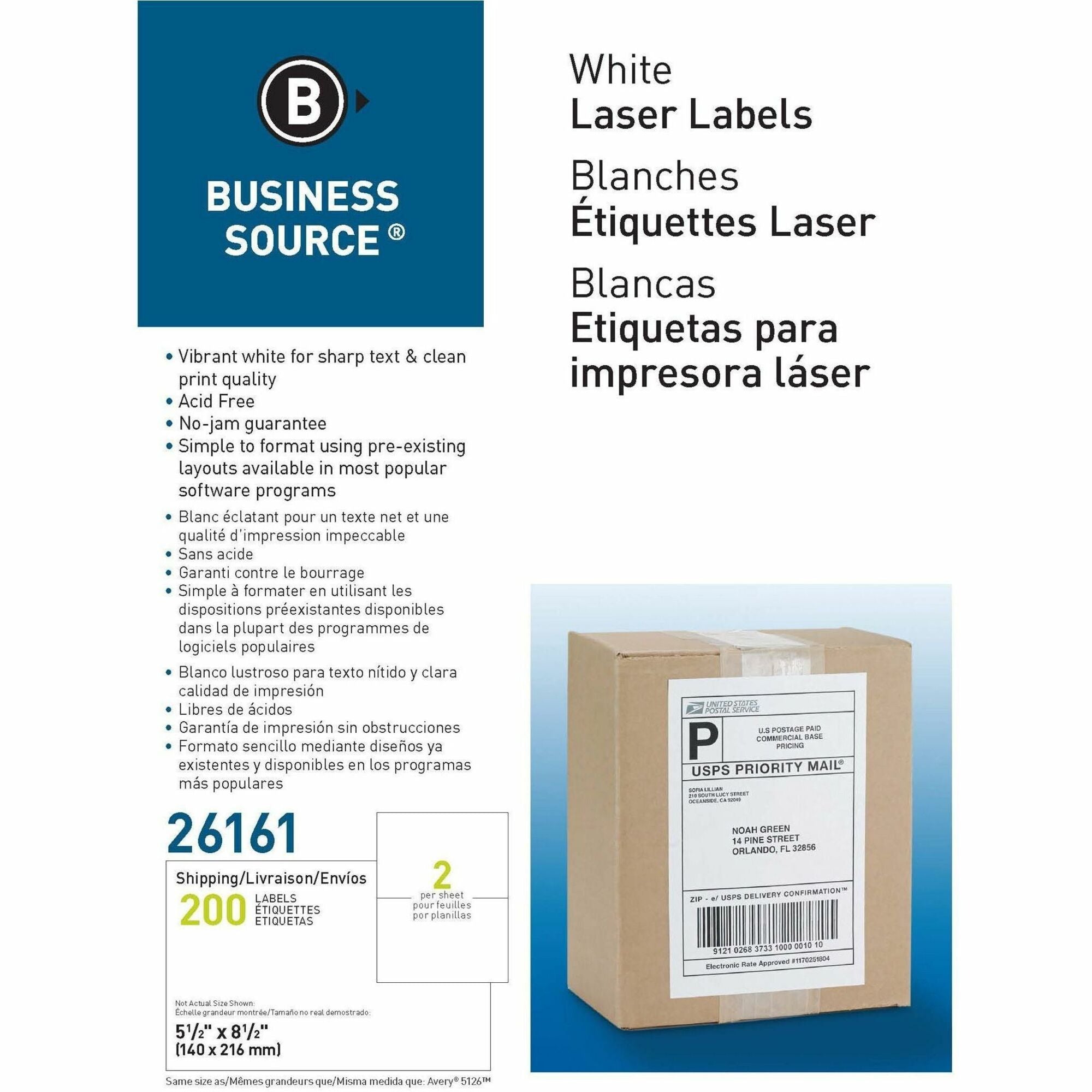 Business Source Shipping Labels