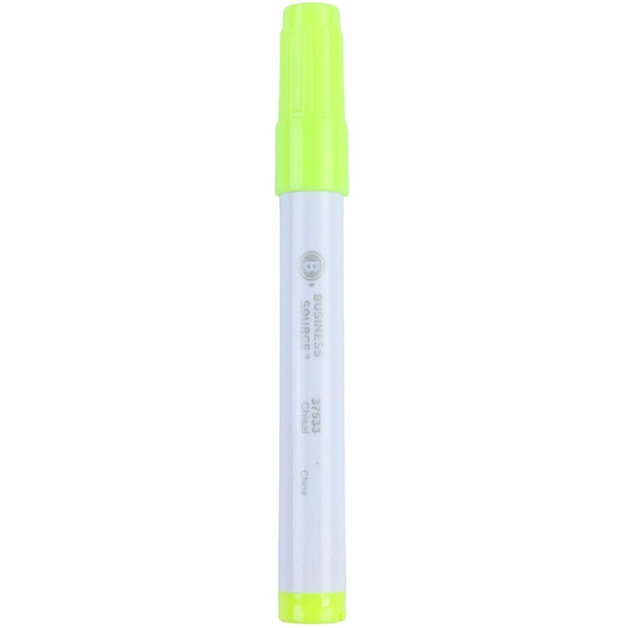 Chisel Marker Point - Yellow Ink - White Barrel - 1 Dozen