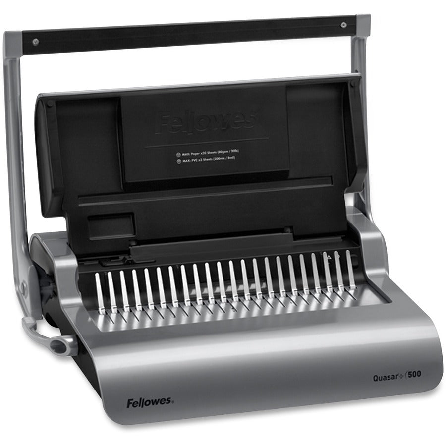 CombBind - 500 Sheet(s) Bind - 25 Punch - 5.1" Height x 18.1" Width x 15.4" Depth - Metallic Silver, Black