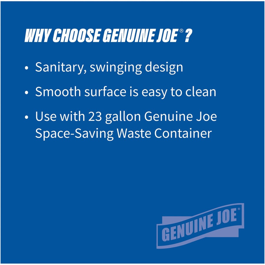 Genuine Joe Space-Saving Container Swing Lid - Rectangular - Gray - 1 Each