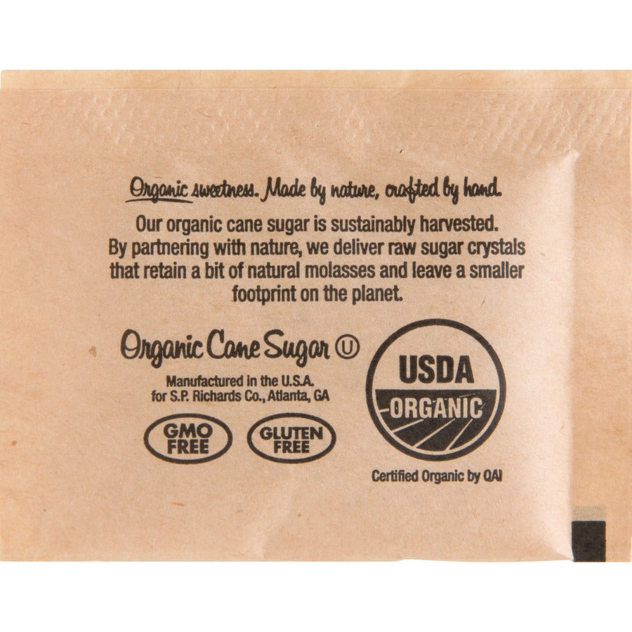 Genuine Joe Turbinado Natural Cane Sugar Packets - 0.159 oz (4.5 g) - Molasses Flavor - Natural Sweetener - 200 / Box