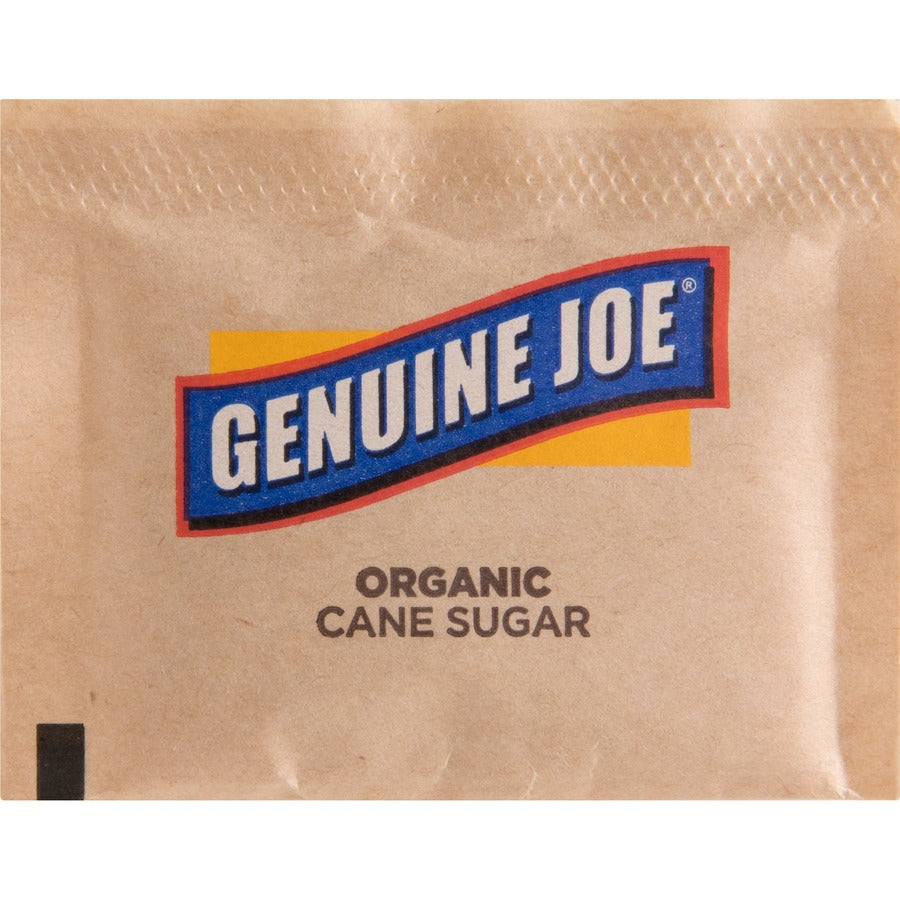 Genuine Joe Turbinado Natural Cane Sugar Packets - 0.159 oz (4.5 g) - Molasses Flavor - Natural Sweetener - 200 / Box