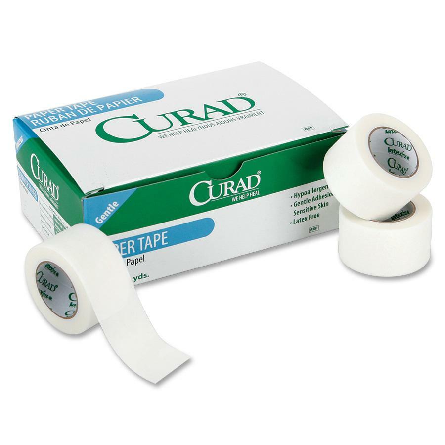 Curad Paper Adhesive Tape - 10 yd Length x 2" Width - White - Paper - For Secure Dressing - 1 Box