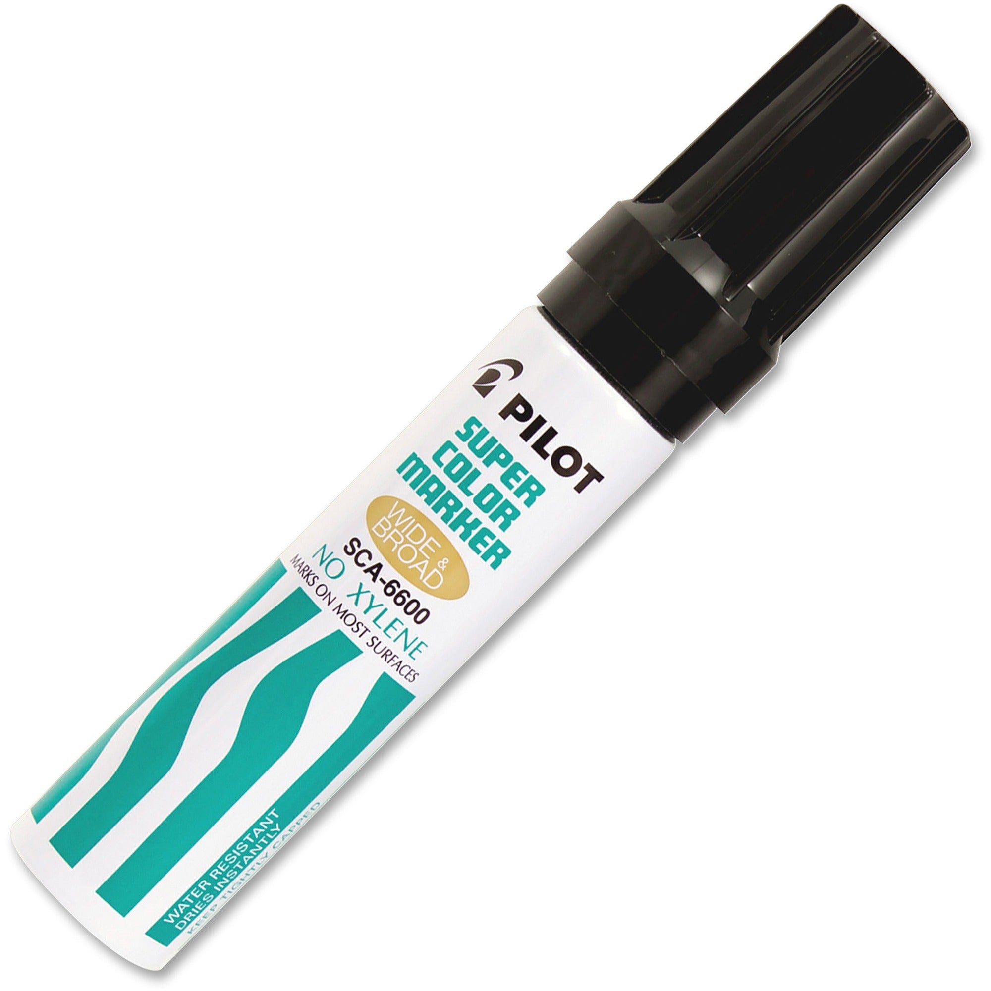 Pilot Super Color Jumbo Refillable Marker - Extra Broad Chisel Marker Point - Refillable - Black Ink - 1 Each