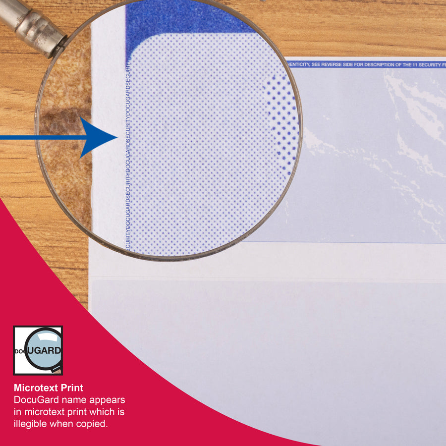 DocuGard Security Business Checks - Letter - 8 1/2" x 11" - 24 lb Basis Weight - Erasure Protection, Watermarked - Marble Green - 500 / Ream