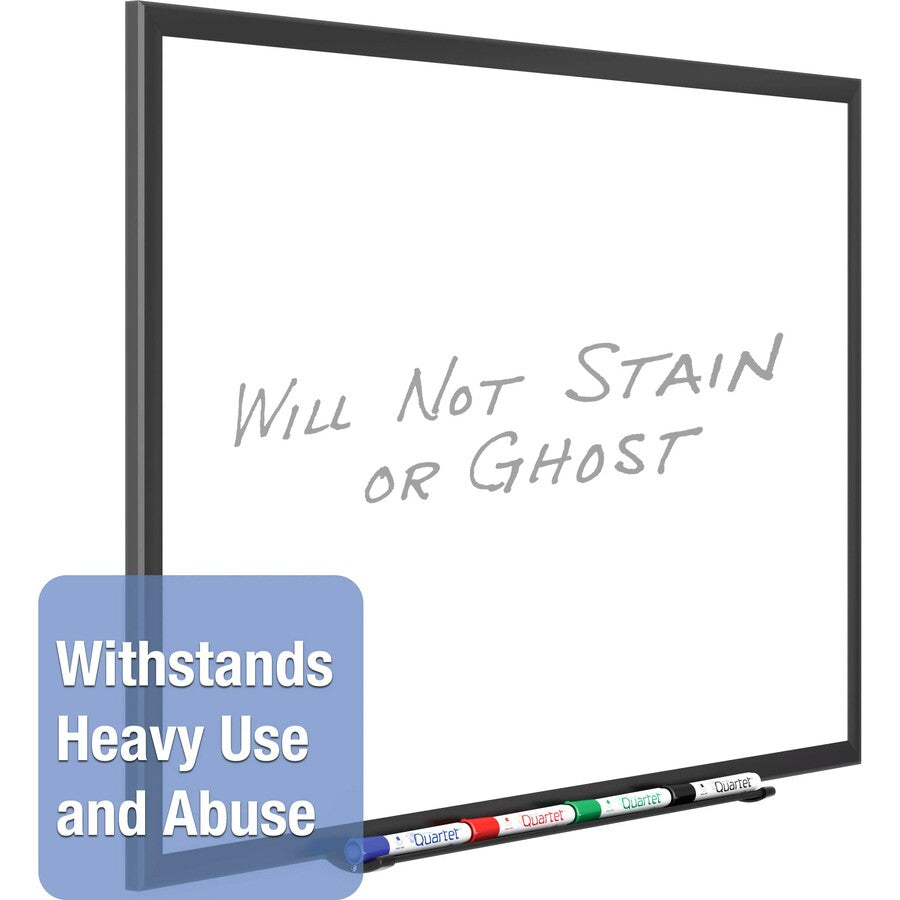 Quartet DuraMax Classic Whiteboard - 96" (8 ft) Width x 48" (4 ft) Height - White Porcelain Surface - Black Aluminum Frame - Rectangle - Horizontal/Vertical - Magnetic - 1 / Each