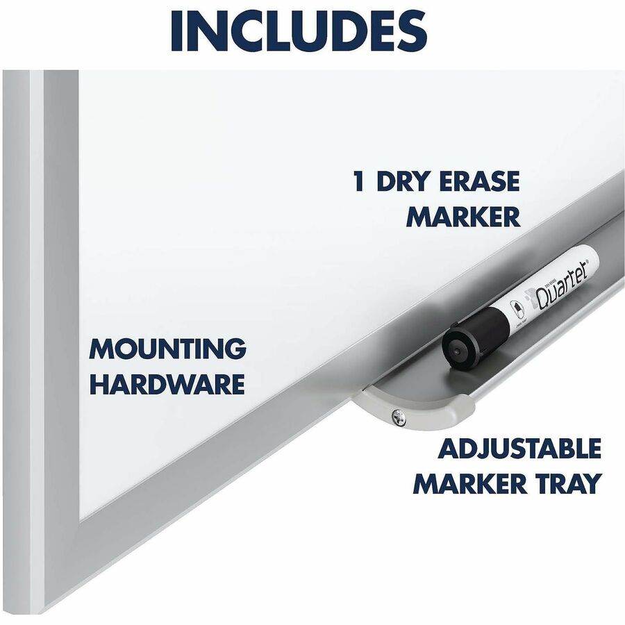 Quartet Classic Magnetic Whiteboard - 24" (2 ft) Width x 18" (1.5 ft) Height - White Painted Steel Surface - Silver Aluminum Frame - Horizontal/Vertical - Magnetic - 1 Each