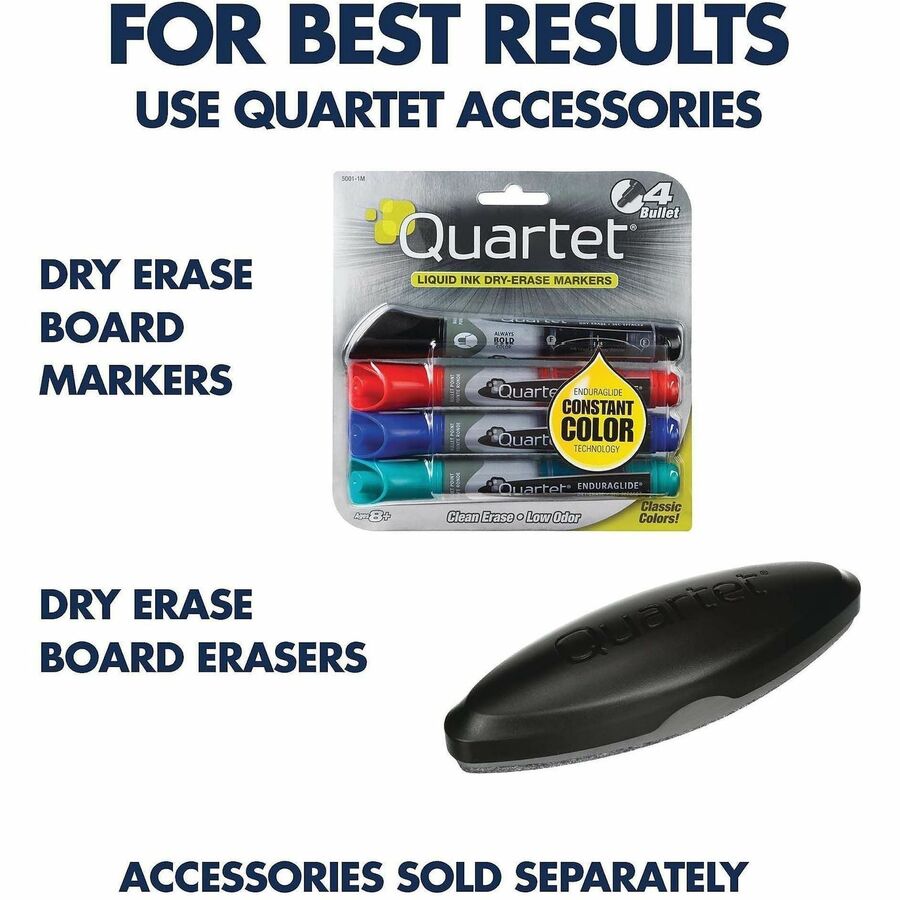 Quartet Classic Magnetic Whiteboard - 24" (2 ft) Width x 18" (1.5 ft) Height - White Painted Steel Surface - Black Aluminum Frame - Horizontal/Vertical - Magnetic - 1 Each