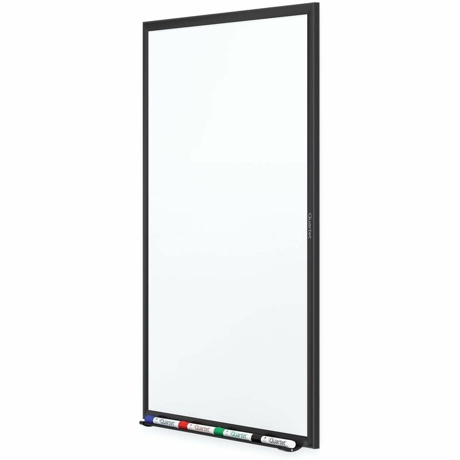 Quartet Classic Magnetic Whiteboard - 36" (3 ft) Width x 24" (2 ft) Height - White Painted Steel Surface - Black Aluminum Frame - Horizontal/Vertical - Magnetic - 1 Each