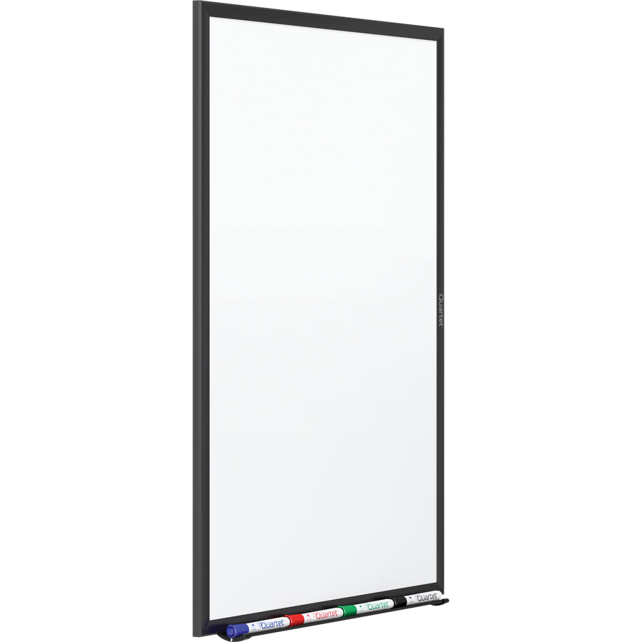 Quartet Classic Magnetic Whiteboard - 48" (4 ft) Width x 36" (3 ft) Height - White Painted Steel Surface - Black Aluminum Frame - Horizontal/Vertical - Magnetic - 1 Each