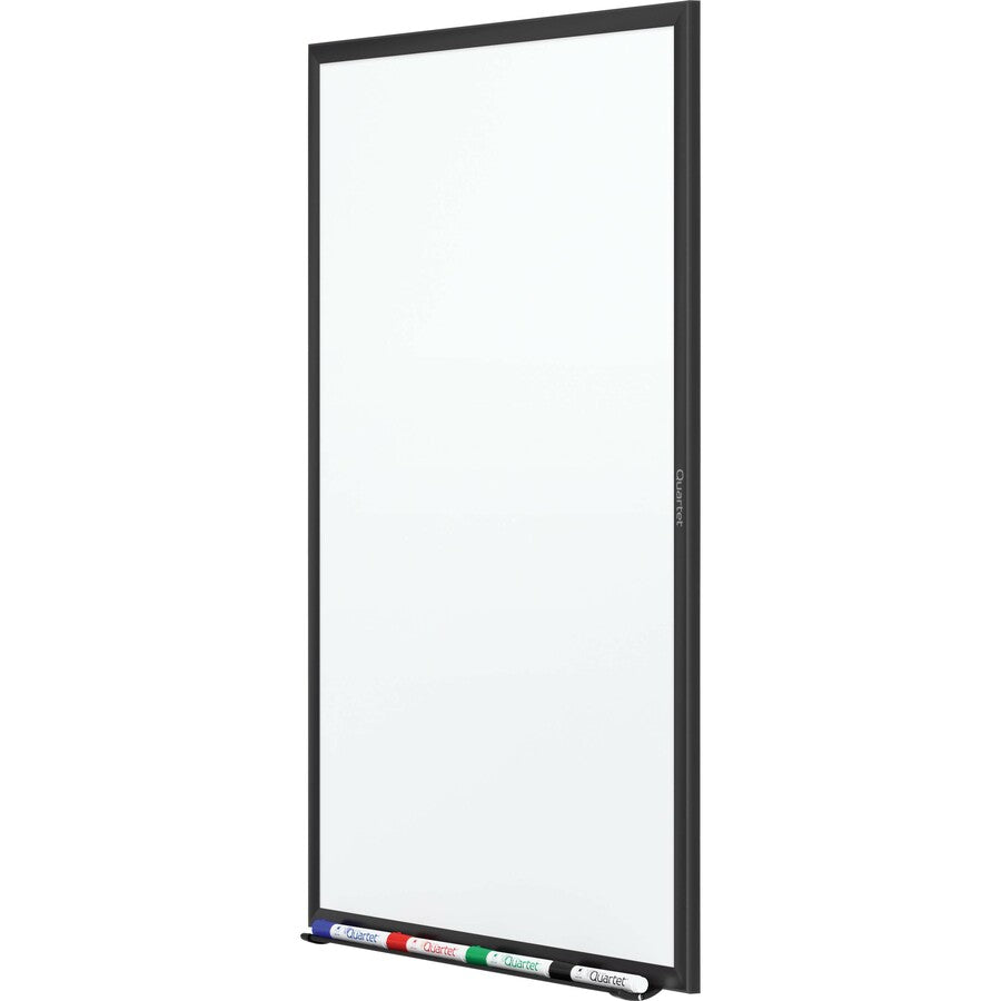 Quartet Classic Magnetic Whiteboard - 48" (4 ft) Width x 36" (3 ft) Height - White Painted Steel Surface - Black Aluminum Frame - Horizontal/Vertical - Magnetic - 1 Each