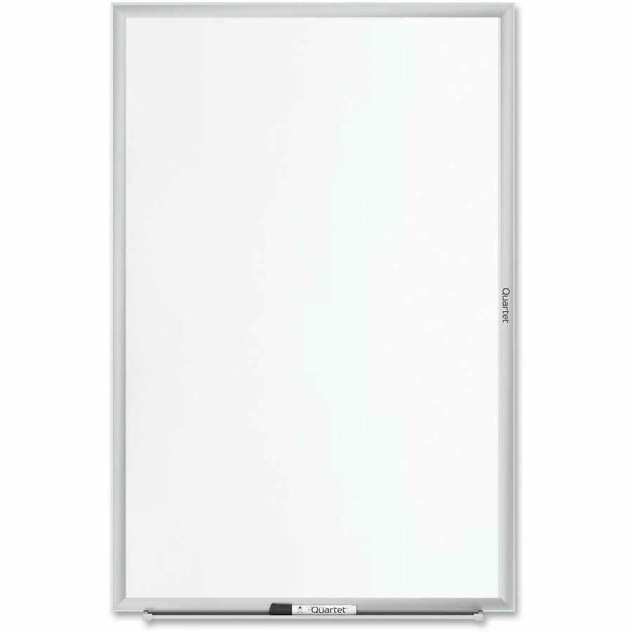 Quartet Classic Magnetic Whiteboard, 96" x 48", White Painted Steel Surface, Silver Aluminum Frame, Horizontal/Vertical Orientation, Magnetic, Includes Marker Tray, Mounting Hardware, and 1 Dry Erase Marker, 1 Each