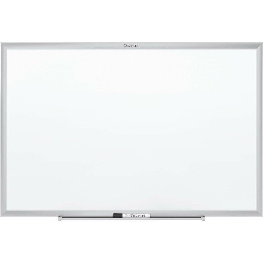 Quartet Classic Magnetic Whiteboard, 96" x 48", White Painted Steel Surface, Silver Aluminum Frame, Horizontal/Vertical Orientation, Magnetic, Includes Marker Tray, Mounting Hardware, and 1 Dry Erase Marker, 1 Each