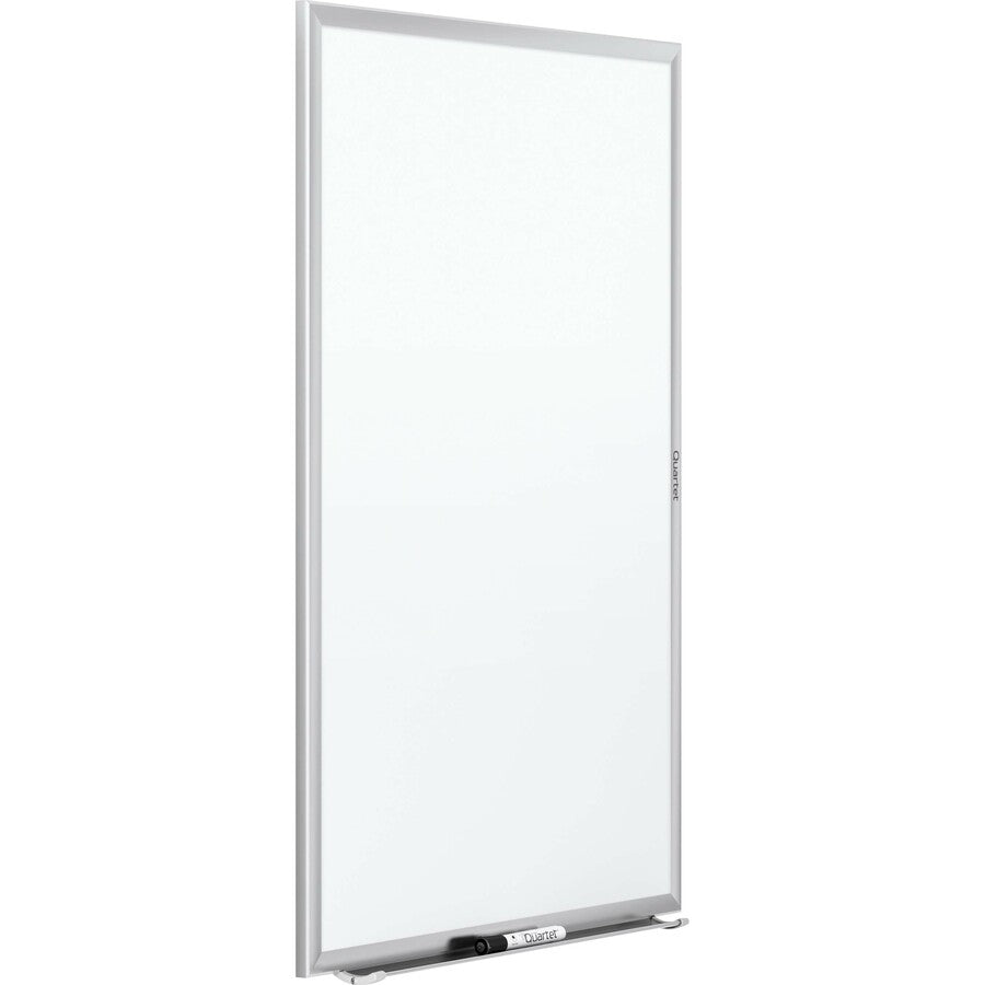 Quartet Classic Magnetic Whiteboard, 96" x 48", White Painted Steel Surface, Silver Aluminum Frame, Horizontal/Vertical Orientation, Magnetic, Includes Marker Tray, Mounting Hardware, and 1 Dry Erase Marker, 1 Each