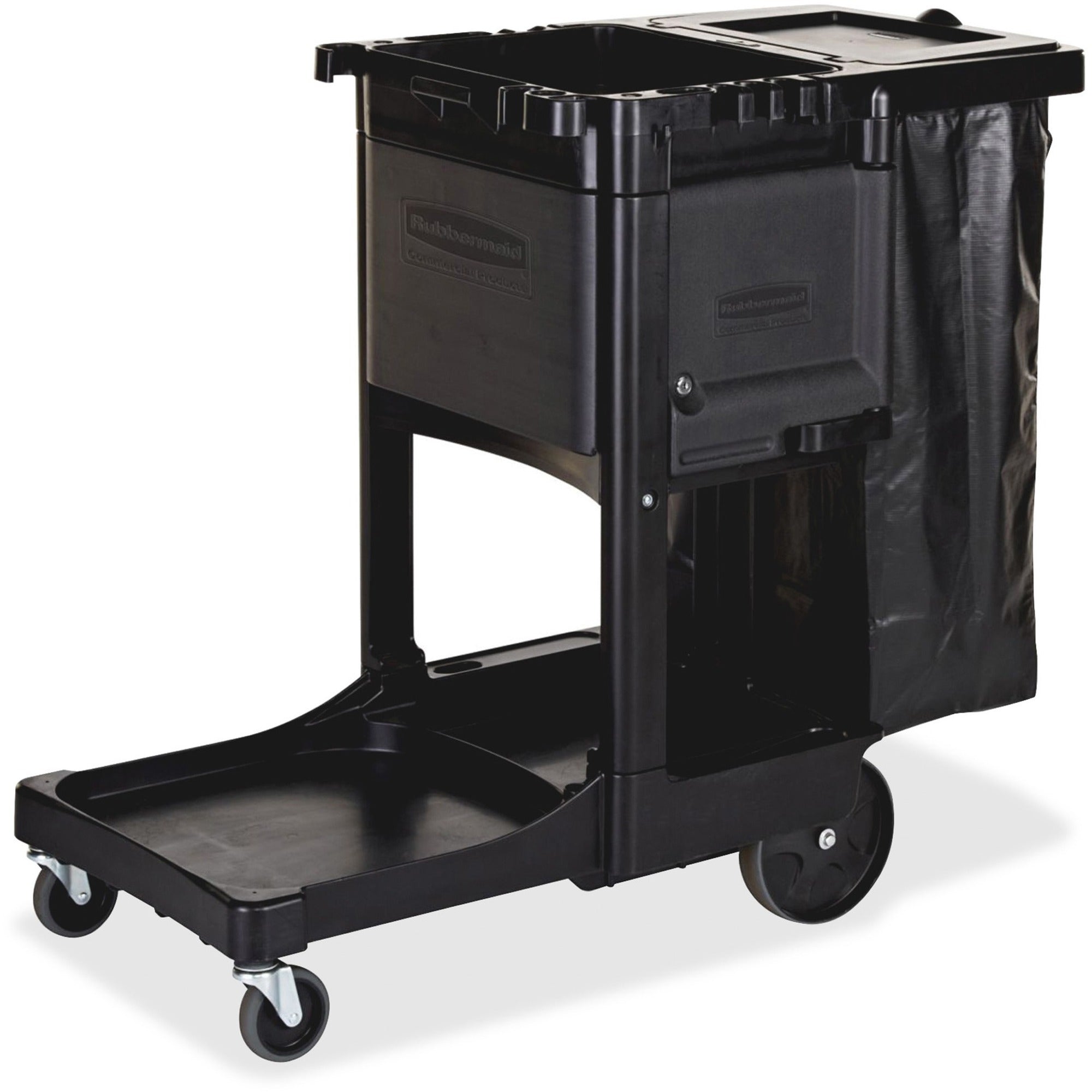 3 Shelf - 8" , 4" Caster Size - 21.75" Width x 46" Depth x 38" Height - Black - 1 Each