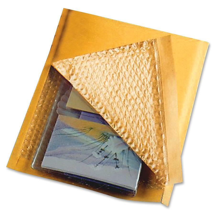 Sealed Air Jiffylite Bulk-packed Cushioned Mailers, Padded, #0, 6" x 10", Self-sealing, Gold Satin Kraft, 200 per Carton