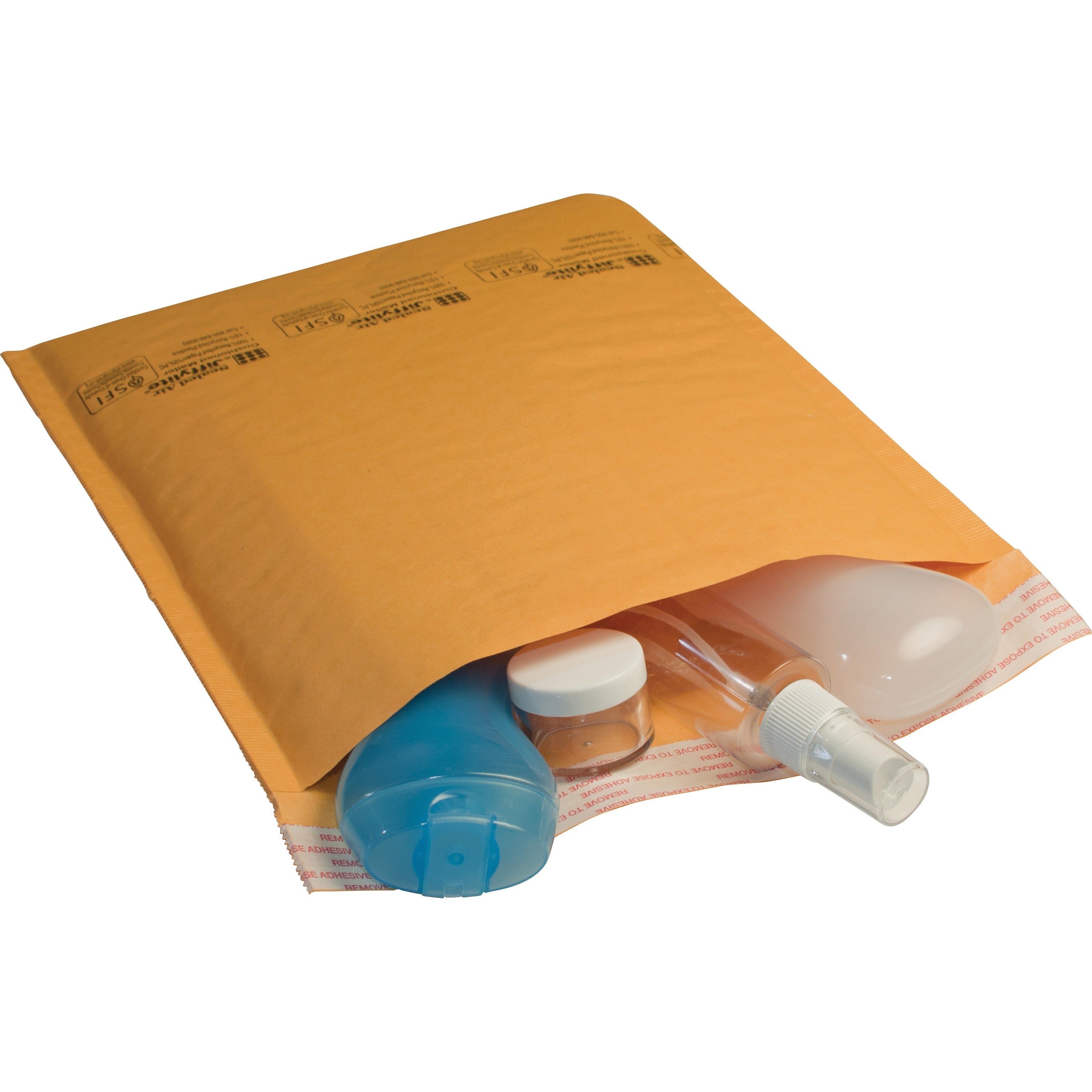 Padded - #5 - 10 1/2" Width x 16" Length - Peel & Seal - Gold - Kraft - 80 / Carton