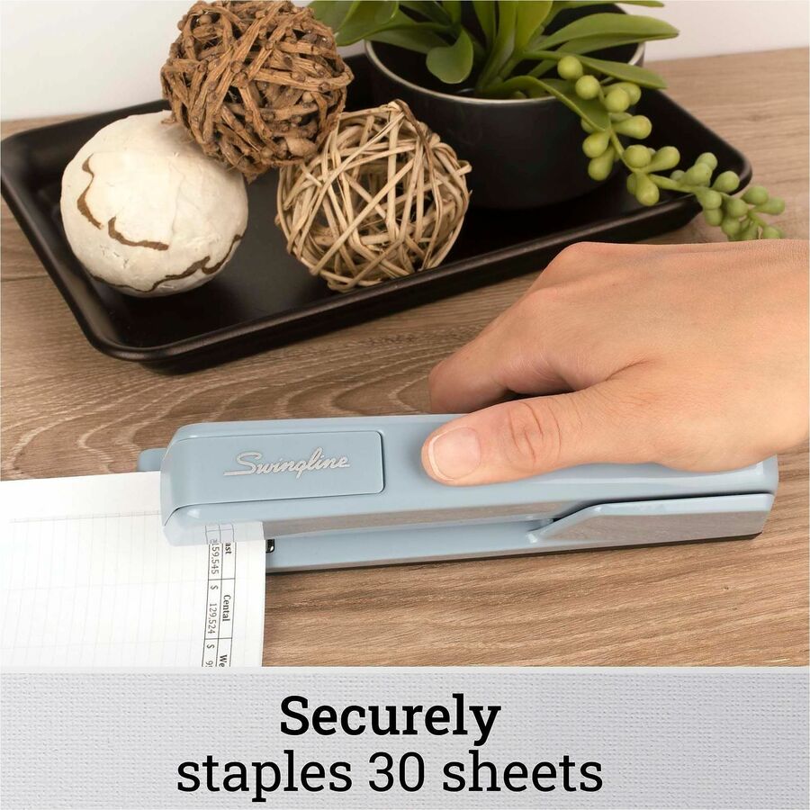 Swingline 747 Classic Stapler, Full Strip, 210 Staple Capacity, 20 Sheet, 0.25" Staple Size, Sky Blue, Metal, Die-cast, 1 Each