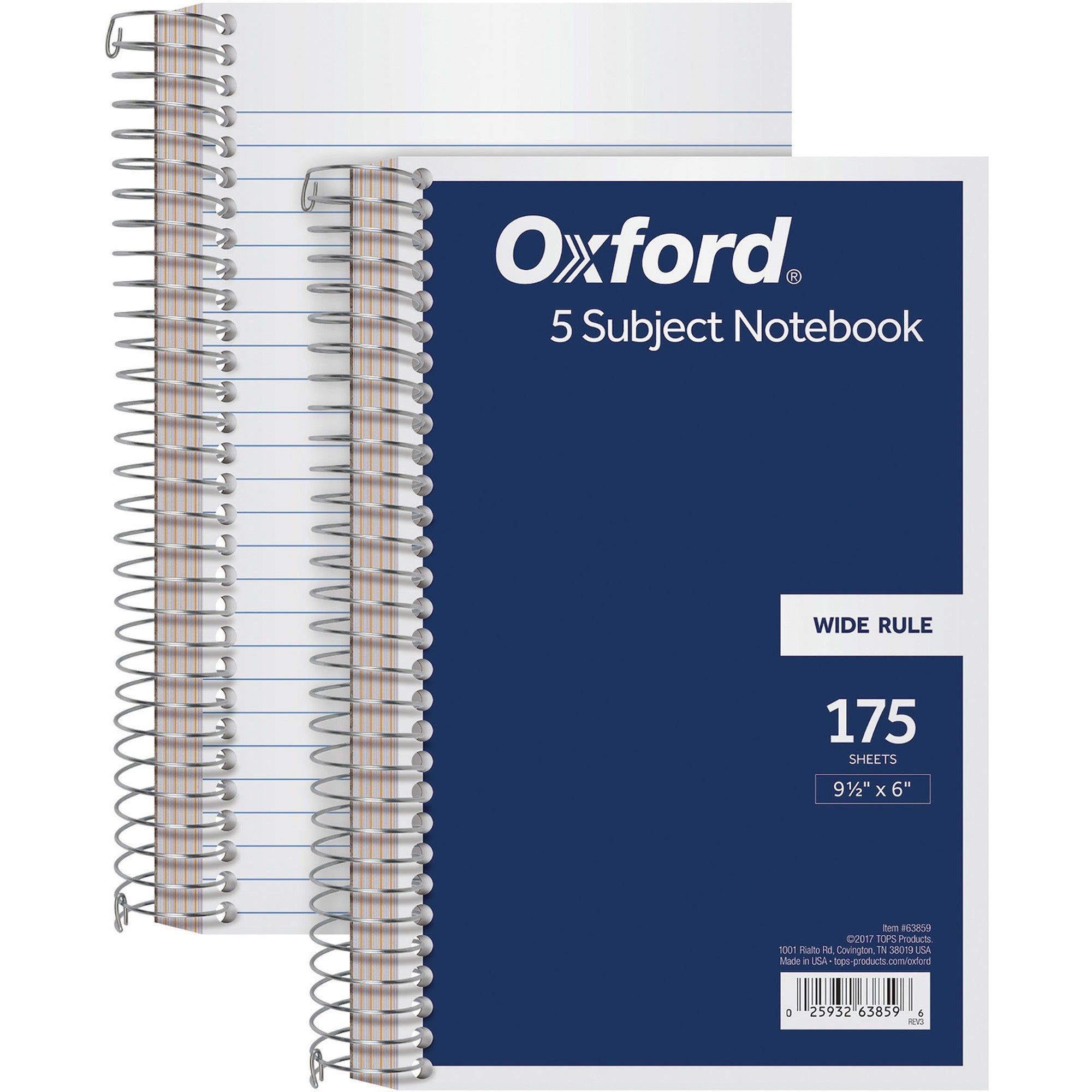 175 Sheets - Coilock - 15 lb Basis Weight - 6" x 9 1/2" Sheet Size - White Paper - Navy Cover - Acid-free, Unpunched, Divider - 1 Each